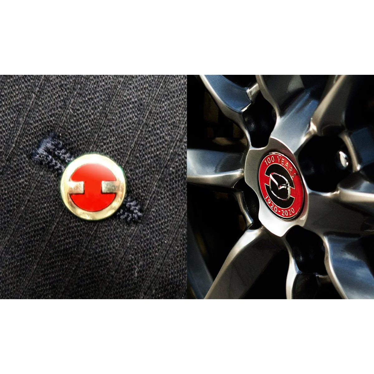 Center Cap, 100th Anniversary Edition in Gloss Black & Red | Mazda - Image 2