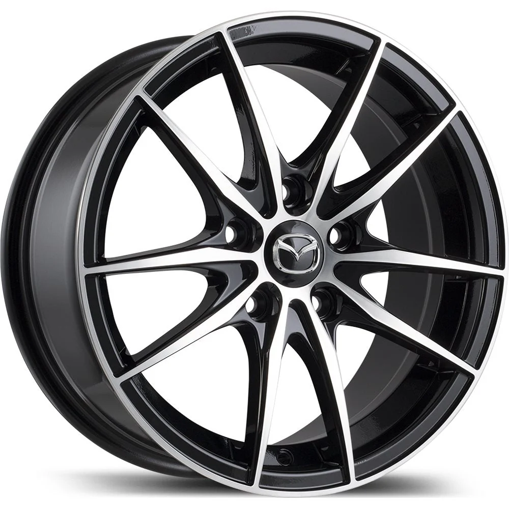 Mazda M010 Alloy Rims (Gloss Black with Machined Face) — 17" | Full Set of Four [BLEMISHED]