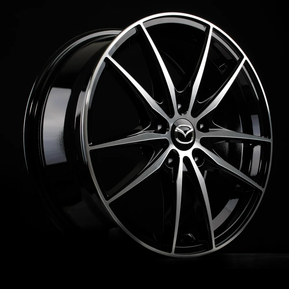 Mazda M010 Alloy Rims (Gloss Black with Machined Face) — 17" | Full Set of Four [BLEMISHED] - Image 2
