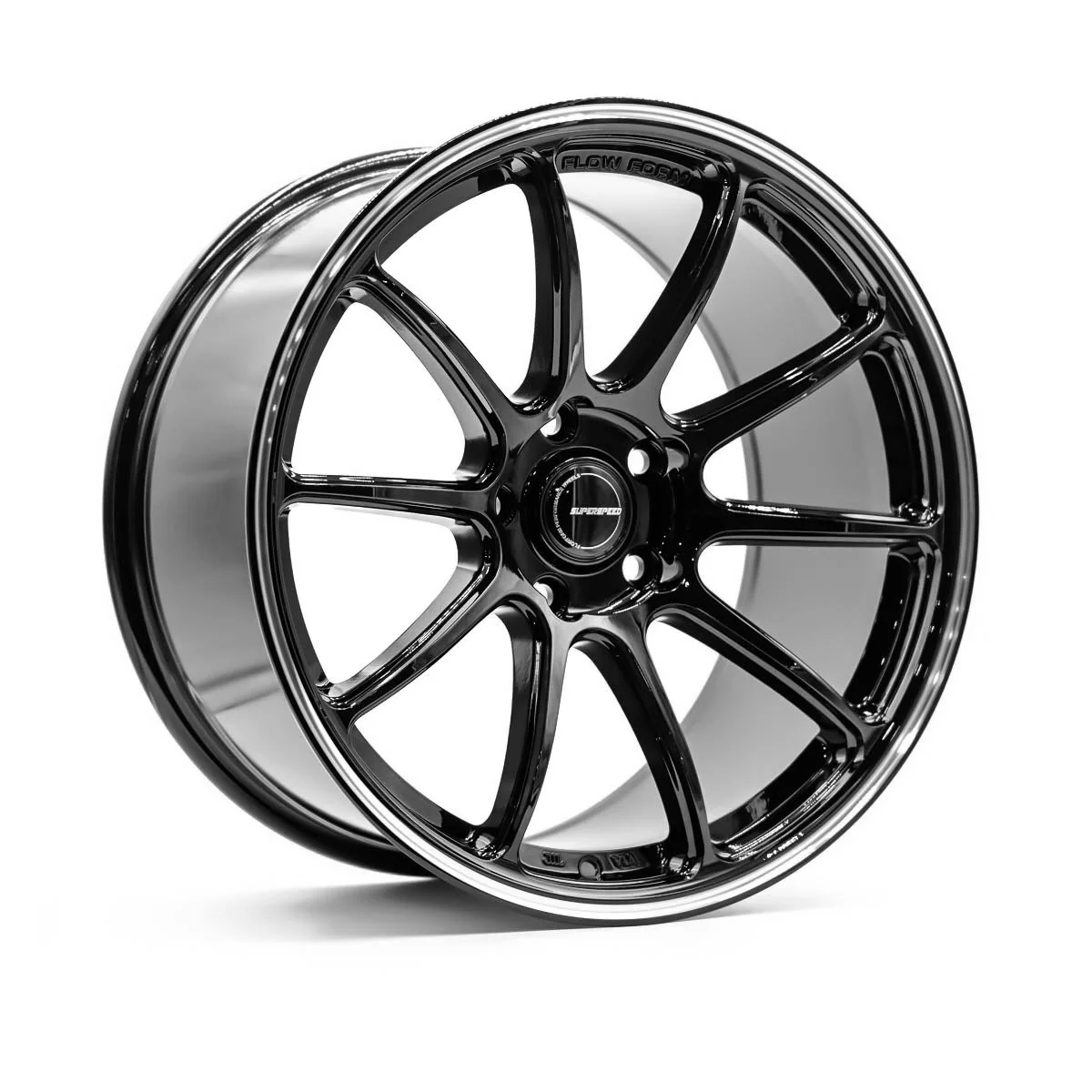 Superspeed FlowForm RF03RR Alloy Wheel (Gloss Black w/ Machined Lip) — 18" - Image 4