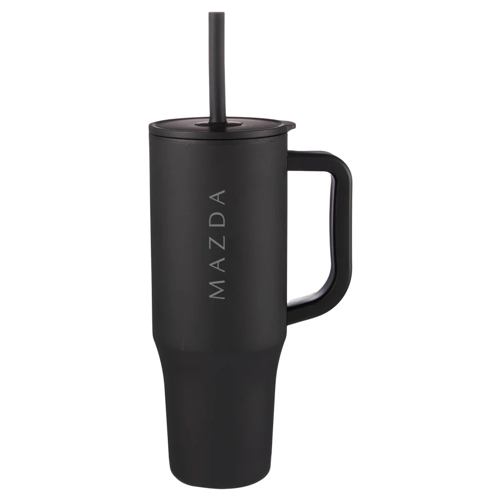Tumbler — 30 oz. w/ Eco-Friendly Straw (Black) | Mazda × Erie