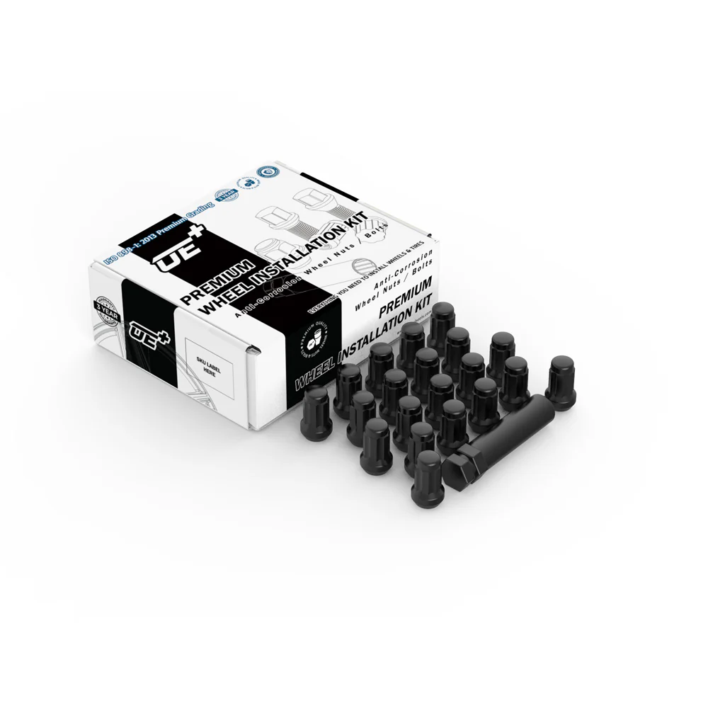 Wheel Nut Set (20+1 pcs) — 6-Spline in Gloss Black (19/21mm) | OE+ (OEPlus)