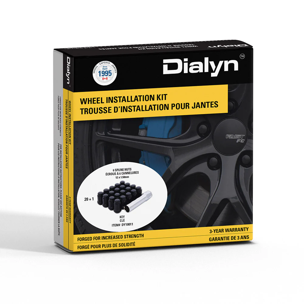 Wheel Nut Set (20+1 pcs) — 6-Spline in Satin Black (19/21mm) | Dialyn